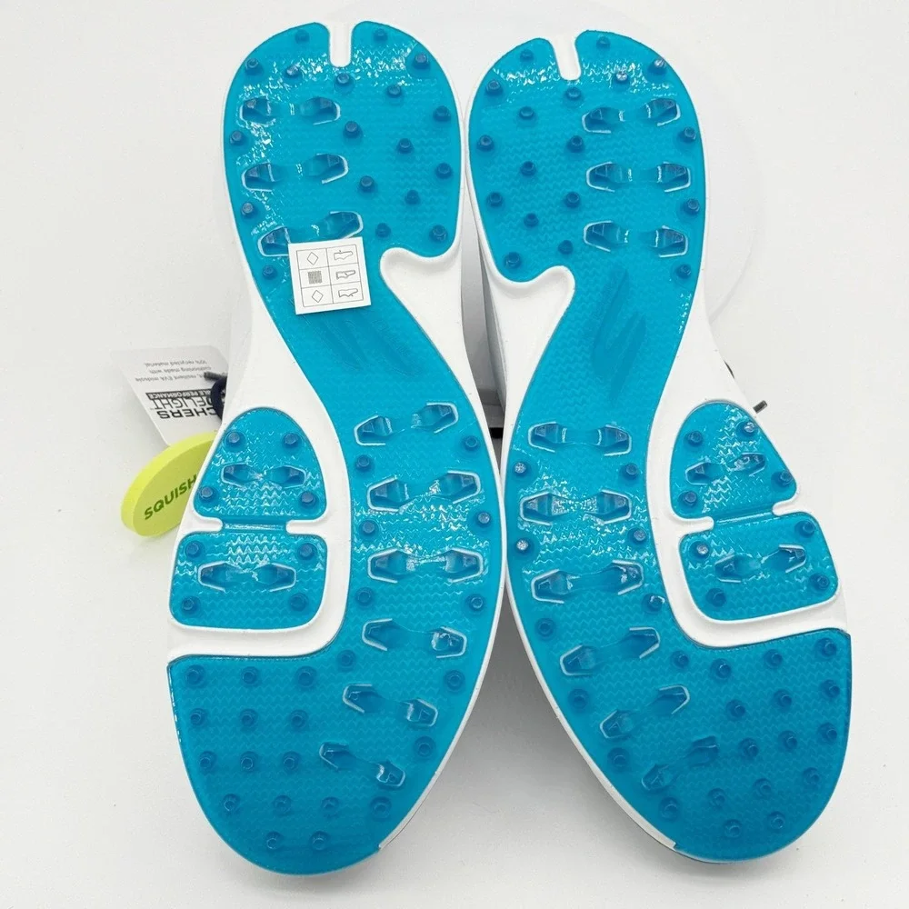 Skechers Go Golf Tempo Waterproof Shoes Size 8 Mens White Navy‎ NEW